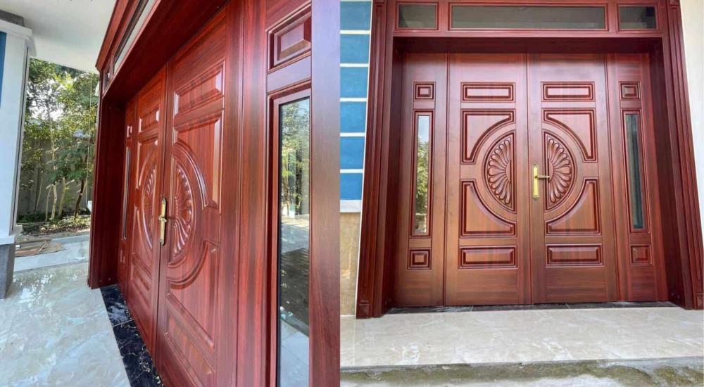 Lắp Đặt Cửa Thép Vân Gỗ Cẩm Mỹ