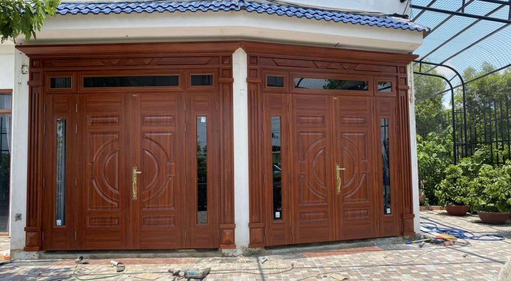 Lắp Đặt Cửa Thép Vân Gỗ Cẩm Mỹ